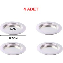 Albergio 4 Adet Alüminyum Künefe Tabağı 14 cm Iç Çap 17,5 cm Dış Çap Künefe Tepsisi