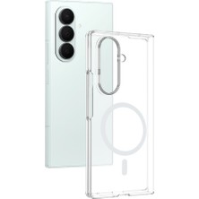 Nanospace Samsung Galaxy Z Fold 7 Kamera Korumalı M-Safe Şarj Özellikli Şeffaf Zore London Sert Pc Kapak