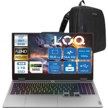 Lenovo Loq 13.nesil Inrel Core I7 13700HX RTX5050 (8gb 100W) 12GB Ram 2 Tb SSD 15.6 (1920X1080) IPS 300NITS 144Hz 100% Srgb WINDOWS11 & Cimete Çanta