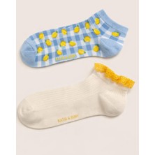 Katia & Bony Kadın 2'li Limon Desenli Step Çorap