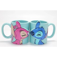 Derin Stok Stitch ve 3D Figürlü Öpüşen Çift Kupa Bardak Seti ALK4538