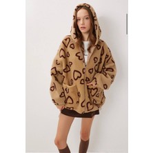 Fonna Fashion KBN-1221-BAYAN Peluş Mont-Kahve