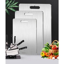 MiraLive 3'lü Paslanmaz Çelik Kesme Tahtası Seti