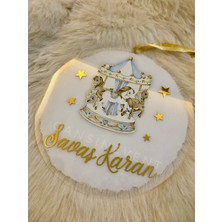 Pleksi Kapı Süsü Isme Özel / 30 Cm/ Atlı Karınca / Şeffaf