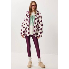 Fonna Fashion KBN-1221-BAYAN Peluş Mont-Mürdüm
