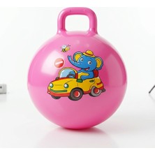 Nk Spor 55 cm Pembe Zıp Zıp Pilates Topu - Tutma Saplı Zıplama Topu - Çocuk ve Yetişkin Için Kondisyon Topu-Kulplu Egzersiz ve Oyun Topu (Anti-Burst)