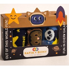 Katia & Bony Erkek Çocuk 3D Uzay Desenli Kutulu 3'lü Soket Çorap