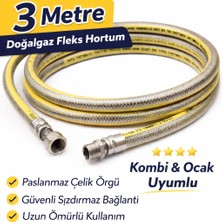 Orsel 3metre Doğalgaz Fleks Hortum -  Paslanmaz  Çelik  Örgü