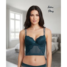 Intive Lingerie Intive 'vs Logolu' Premium Taşlı Askılı Balenli Double Push-Uplı Korse Detaylı Ithal Sütyen Büstiyer