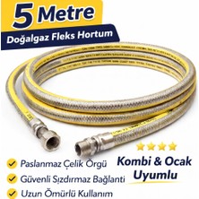 Orsel 5  Metre  Doğalgaz Fleks Hortumu -  Paslanmaz  Çelik Örgü -  Sızdırmaz Güvenli Bağlantı5