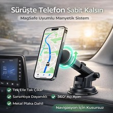 Hedyex UN-170 Araç Içi Telefon Tutucu Vantuzlu Mıknatıslı Cam ve Torpido Uyumlu
