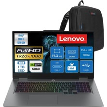 Lenovo Loq 17IRX10 Intel Core I7 13700HX 64GB Ddr5 1 Tb SSD RTX5060 8gb 115W WINDOWS11 17.3 Inç Fhd (1920X1080) IPS 300NITS 165HZ 100% Srgb Taşınabilir Bilgisayar W83JH00BQTRF01 + Cimete Çanta