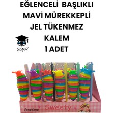 Seyfi Kırtasiye Eğlenceli Başlıklı Ince Uçlu Jel Tükenmez Kalem Mavi Mürekkep