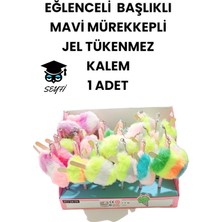Seyfi Kırtasiye Eğlenceli Başlıklı Ince Uçlu Jel Tükenmez Kalem Mavi Mürekkep