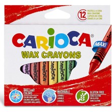 Carioca Wax Maxi 12'li Kalın Pastel Boya - Yıkanabilir ve Glütensiz Güvenli Çocuk Boyası