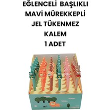 Seyfi Kırtasiye Eğlenceli Başlıklı Ince Uçlu Jel Tükenmez Kalem Mavi Mürekkep