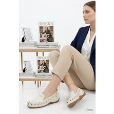 Mammamia Kadın Ortopedik Hakiki Deri Bağcıksız Yazlık Ayakkabı M27YA/3845