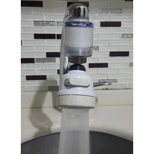 Çerçici Filtreli Kireç Önleyici 360 Derece Dönen Hareketli Musluk Başlığı - 3 Fonksiyonlu - Krem