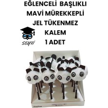 Seyfi Kırtasiye Eğlenceli Başlıklı Ince Uçlu Jel Tükenmez Kalem Mavi Mürekkep