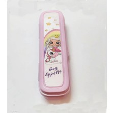 Çerçici Pembe Multi Renkli Kapaklı Kalemlik Kutusu -Çanta Içi Saklama - Diş Fırçası - Makyaj Fırçası Kutu