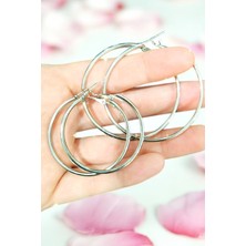 Katilus 2'li Bijuteri Küçük ve Büyük Boy Halka Küpe Seti