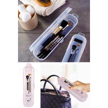 Çerçici Multi Şeffaf Kapaklı Çanta Içi Saklama - Diş Fırçası - Makyaj Fırçası - Kalemlik Kutusu