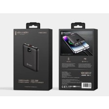 Yılmaz Balkanas 10.000 Mah Dijital Göstergeli Hızlı Şarj Powerbank - Siyah, Usb, Type C ve Lightning Çıkışlı