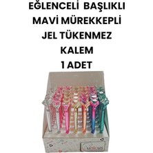Seyfi Kırtasiye Eğlenceli Başlıklı Ince Uçlu Jel Tükenmez Kalem Mavi Mürekkep