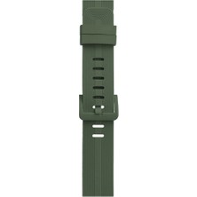 Akman Newface Apple Watch 38MM KR408 Çizgili Silikon Kordon - Koyu Yeşil