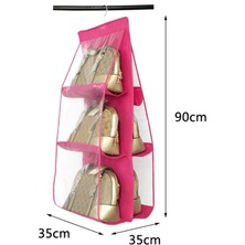 Çerçici 6 Gözlü Pratik Dolap Içi Çanta Askılığı/organizer (Pembe)