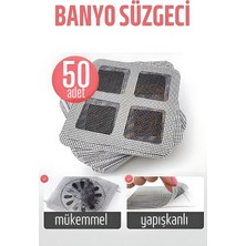 Çerçici Banyo Gider Süzgeci 50 Adet Yapışkanlı Filtre, 10X10 cm