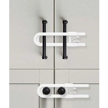 Çerçici 4 Adet Çocuk Koruma Kilidi - Slide Dolap Çekmece Kilidi Sürgülü Kilit