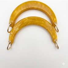 İğne İzi 13 cm Mermer Efektli Yarım Ay Çanta Sapı (Çift)