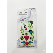 İğne İzi Fosforlu Karanlıkta Parlayan  Yapıştırma Geçici Dövme