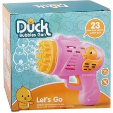LunaDefano Ördek Köpük Atan Oyuncak Tabanca Pilli Çok Delikli Köpük Tabancası Çocuk Oyuncağı Pembe