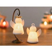 Silva Co Işıklı Melek Mum Süsü – Dekoratif Melek Figürü - Tealight LED Mum Hediyeli