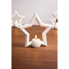 Silva Co Dekoratif Yıldız Mumluk – Modern Masa Üstü Aydınlatma + LED Mum