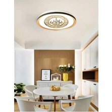 Yapay Zeka Tasarımlı, 3D Baskılı Gold Ledli Tavan Armatür 45W – Beyaz Işık – 7000K - 50CM Yuvarlak,