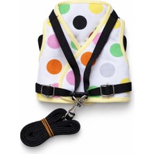 Willypet Renkli Puantiyeli Köpek Göğüs Tasması ve Gezdirme Kayışı Seti