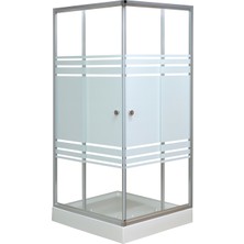 Sırduş 90X90X185 Kare Duş Kabini Desenli H:14 Monoblok Duş Teknesi Dahil