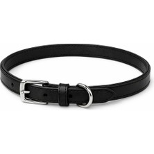 Willypet Ayarlanabilir Siyah Deri Köpek Tasması- Orta & Küçük Irklar Için