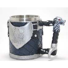 HERŞEYBURDAMODA Game Of Thrones King In The North 3D Kabartmalı Çelik Kupa Bardak ALK4367
