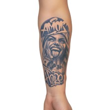 1 Ay Kalıcı 24 Saat Sonra Kararan Gangstar Amor Yazılı Model Geçici Dövme Tattoo