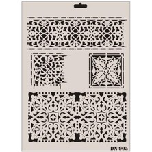 Aesco Rich Dantel Seri DN-905 Stencil 35X25 cm