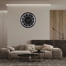 SHC4200 Mey Ithalat® 45 cm Siyah Çerçeve Kabartma Gümüş Rakam Duvar Saati