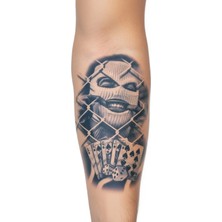 1 Ay Kalıcı 24 Saat Sonra Kararan Gangstar Maske  Model Geçici Dövme Tattoo