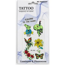 İğne İzi Fosforlu Karanlıkta Parlayan  Yapıştırma Geçici Dövme