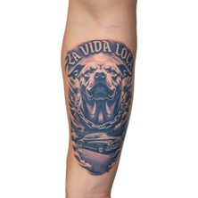 1 Ay Kalıcı 24 Saat Sonra Kararan La Vida Loca Yazılı Model Geçici Dövme Tattoo