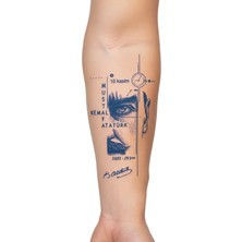 1 Ay Kalıcı 24 Saat Sonra Kararan Mustafa Kemal Atatürk Model Geçici Dövme Tattoo