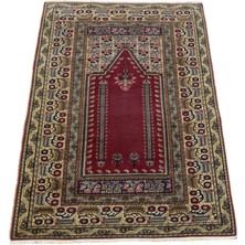 Zehra Abla Halı Antika El Dokuma Benzersiz Namazlık Seccade Kayseri Bünyan Yün Halı 6947